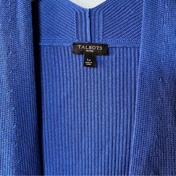 Talbots Cotton Blend Knitted Side Zipper Open Cardigan LP - Picture 3 of 7